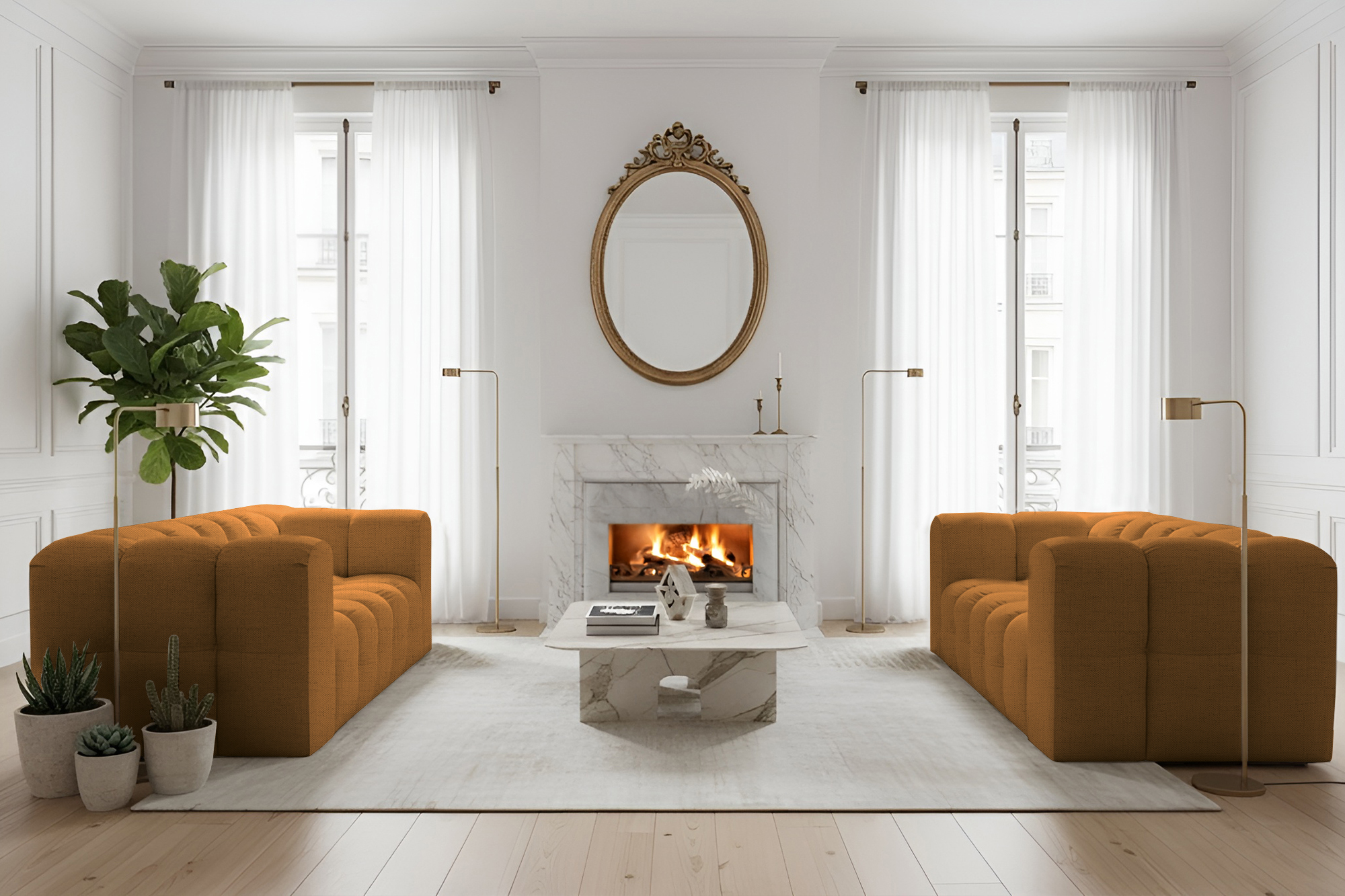 Baloo 2-Sitzer Set Sofas Orange